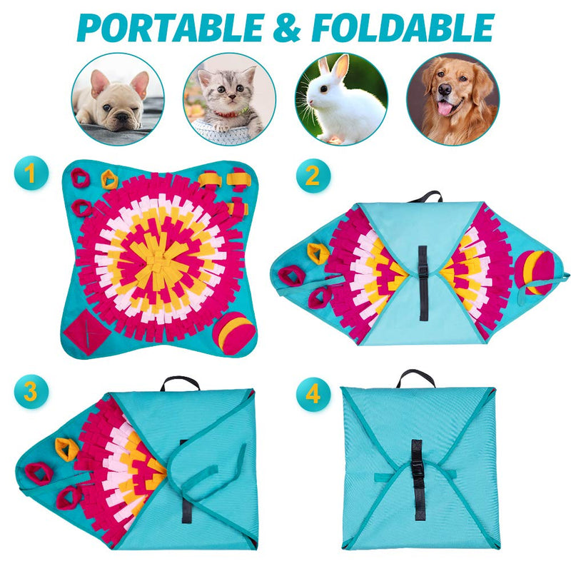 HomeMall Pet Snuffle Mat for Dogs, Feeding Mat, Dog Puzzle Toys, Encourages Natural Foraging Skills, Indoor Outdoor Stress Relief - Easy to Fill - Fun to Use Design - Durable and Machine Washable Blue - PawsPlanet Australia