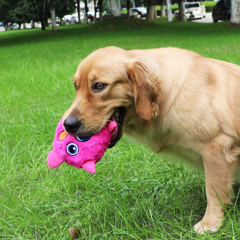 [Australia] - Petbobi Upgrade Interactive Dog Toy Bouncing Giggle Ball Sounds Monster Plush Puppy Toy Squeaky Shaking Vibrating Automatic Moving Excise Dog Safe Electronic Motorized for Pets, Pink 