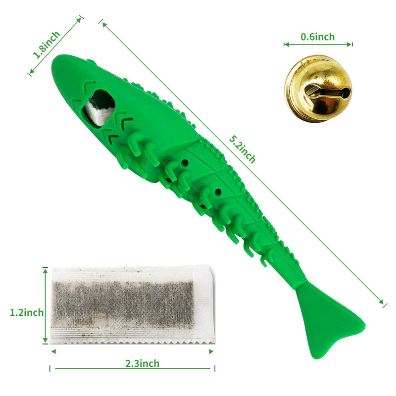 [Australia] - Cat Toothbrush Catnip Toy,Interactive Rubber Dental Care for Pet Kitten Kitty,Crayfish-Shaped Safe Chewing Toy Tooth Cleaning Durable Cat Toy Green 