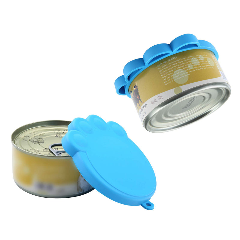 [Australia] - SLSON 3 Pack Pet Food Can Cover Universal Silicone Cat Dog Food Can Lids 1 Fit 3 Standard Size Can Covers,Blue,Green and Orange 