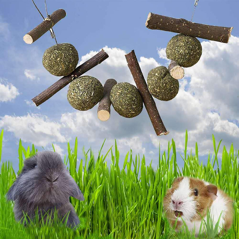 [Australia] - OVERTANG Rabbit Chew Toys, Improve Dental Health, No Glue, 100% Natural Materials by Handmade. Loofa Carrot Toys, Licorice Balls and Apple Sticks Toys. for Rabbits, Chinchillas, Guinea Pigs, Hamsters 