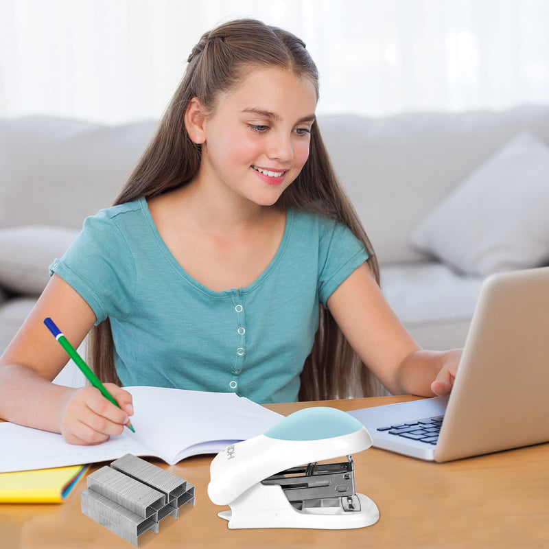 Zimoer Mini Stapler Set 24/6, Small Mini Stapler, Mini Stapler, Stapler Set, Small Stapler, Small Stapler, Staple Set, for Schools, Workplaces, Families, Students, Companies (Blue) Blue - PawsPlanet Australia