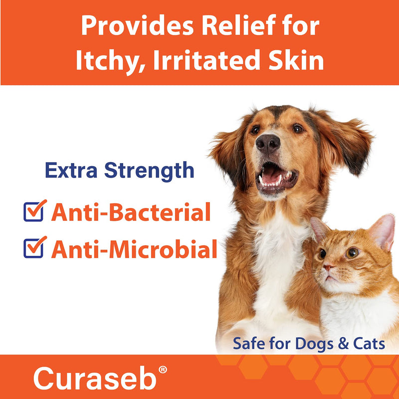 Curaseb Chlorhexidine 4% Shampoo for Dogs & Cats, Maximum Strength Veterinary Formula 8oz - PawsPlanet Australia