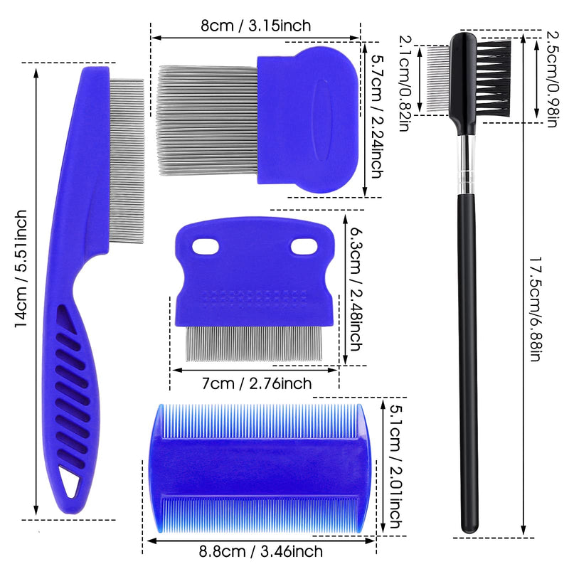 Molain Dog Tear Stain Remover Comb, 6 Piece Flea Comb for Cats Dogs Eye Comb Brushes Pet Double Sided Comb for Kittens and Puppies - PawsPlanet Australia