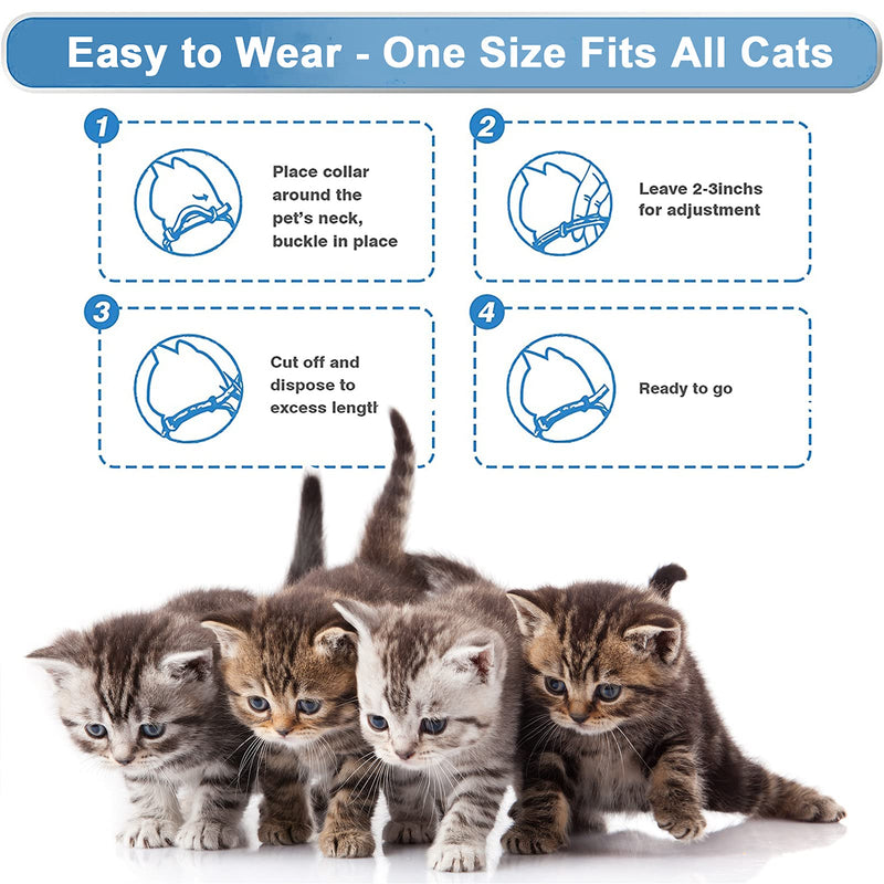 Wustentre 3 Pack Calming Collar for Cats, Cat Calming Collars, Natural Cat Pheromones Calming Collar, Adjustable Cat Anxiety Collar Reduce Anxiety Kitten Calm Collar for Cats (Blue) Blue - PawsPlanet Australia