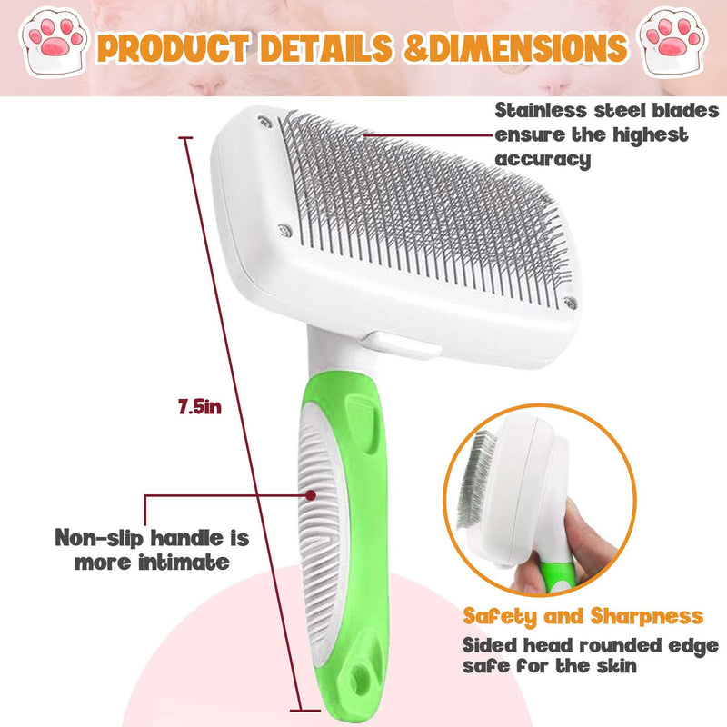 Professional Pet Brush, Combing and Cleaning to Remove Tangled Pets' Hair, 1-click Removal of Hair, Suitable for Cats and Dogs(green) green - PawsPlanet Australia