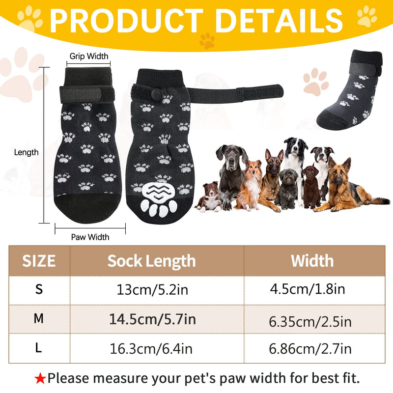 Anti Slip Paw Protectors Dog Socks, Double Side Non-Slip Dog Socks with Adjustable Straps, Traction Control for Indoor Wooden Floor (B, S) B - PawsPlanet Australia