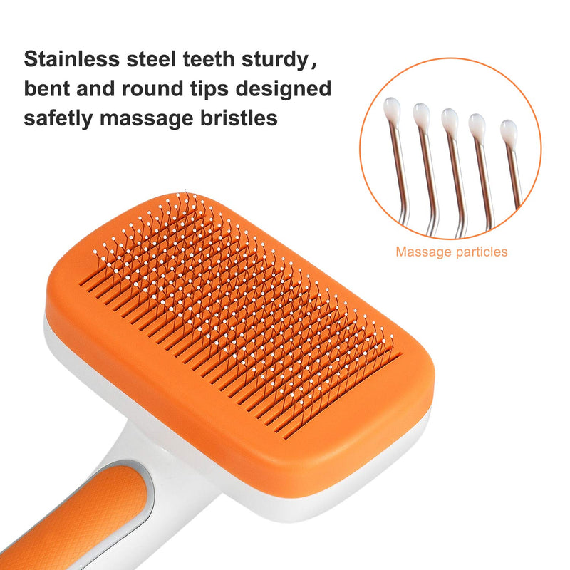 FYRA Dog Brush & Cat Brush, Pet Grooming comb with Massages Particle, for Removes Undercoat, Shedding Mats and Tangled Hair, Easy to Clean, Pet grooming tools for all sizes of dogs and cats. - PawsPlanet Australia