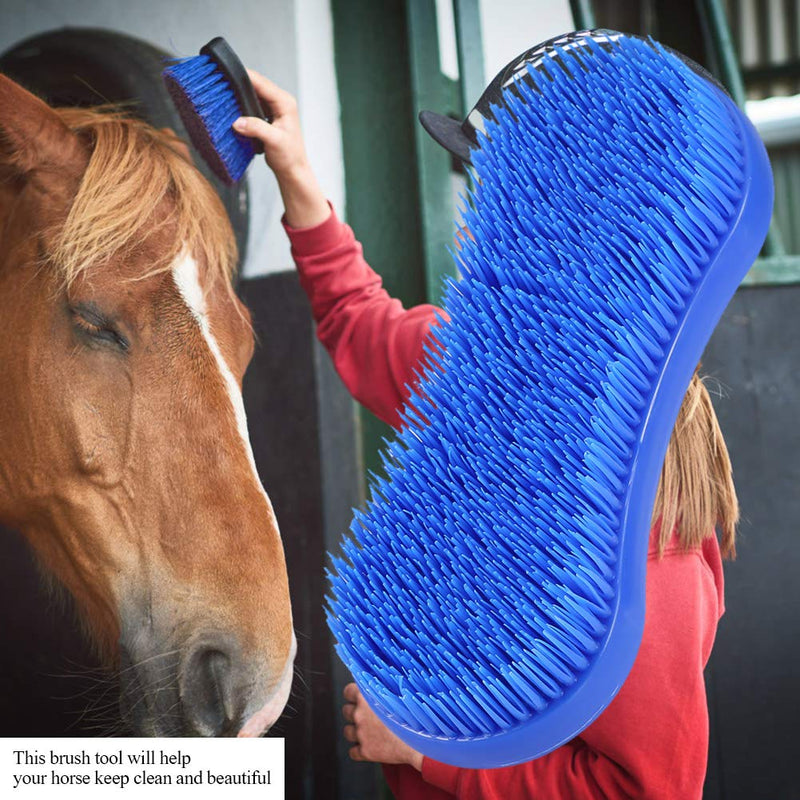 [Australia] - Horse Grooming Brush Horse Head Brush Horse Care Comb Horse Grooming kit Equestrian Massage Tool Horse Cleaning Accessories -6.4x2.5x1.3in 