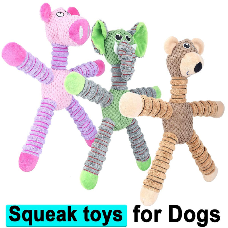 Vovodog 14-Inch Squeaky Plush Dog Toys, Stuffed Animal Plush Chew Toys with Squeakers - Durable Dog Chew Toys for Puppy Small Middle Dogs Reducing Boredom Pig - PawsPlanet Australia