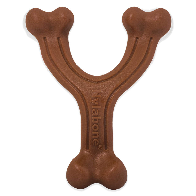 Nylabone Extreme Tough Dog Chew Toy, Wishbone Bison Flavour, Small, for Dogs Up to 11 kg Brown - PawsPlanet Australia