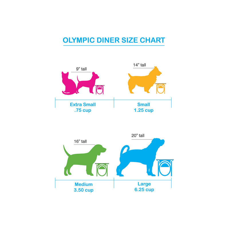 [Australia] - Platinum Pets Single Olympic Diner Feeder with Stainless Steel Dog Bowl Mint Green Small 