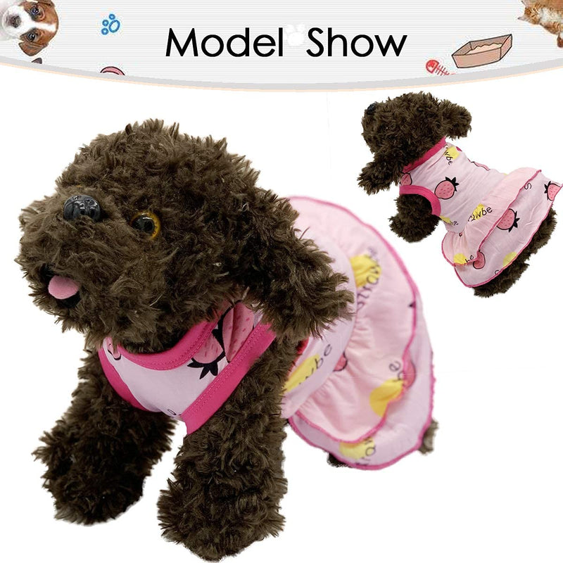 2 Pack Dog Shirt Skirt Pet Clothes, Puppy T-Shirts Sleeveless Princess Dress, Doggy Outfit Vest Pink Clothing for Small Extra Small Medium Dogs Cats Summer Apparel (Pink, X-Small) - PawsPlanet Australia