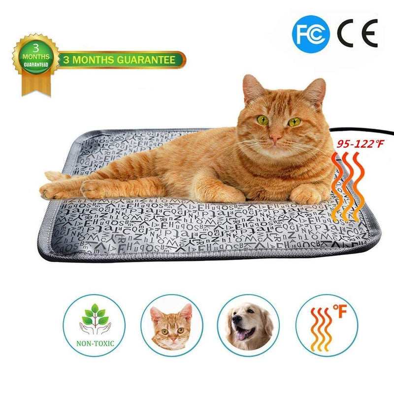 [Australia] - Ubei Pet Electric Heating Pad for Dog and Cat Adjustable Waterproof Anti-bite Steel Cord Dog Large Warm Bed Mat Heated Suitable for Pets Big Deds Pets Blankets and Kennel （28.3"x18.9"） 