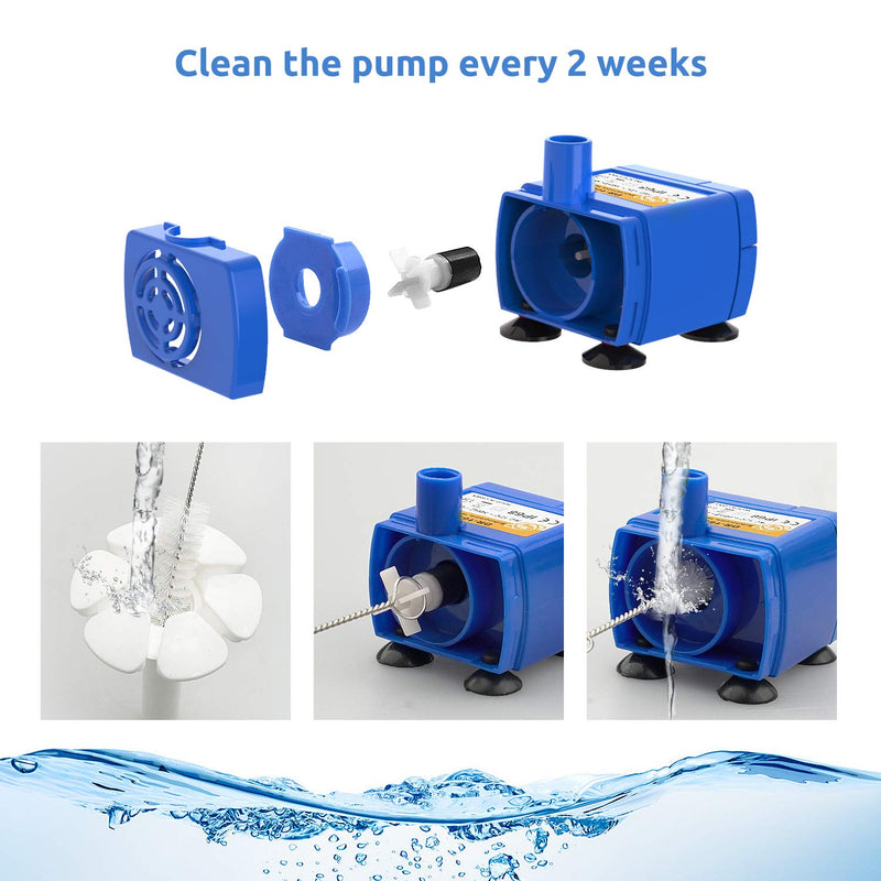 [Australia] - Kutoraworks Replacement Pump for Veken Cat Water Fountain and isYoung Cat Fountain with Adaptor and Cleaning Brush 