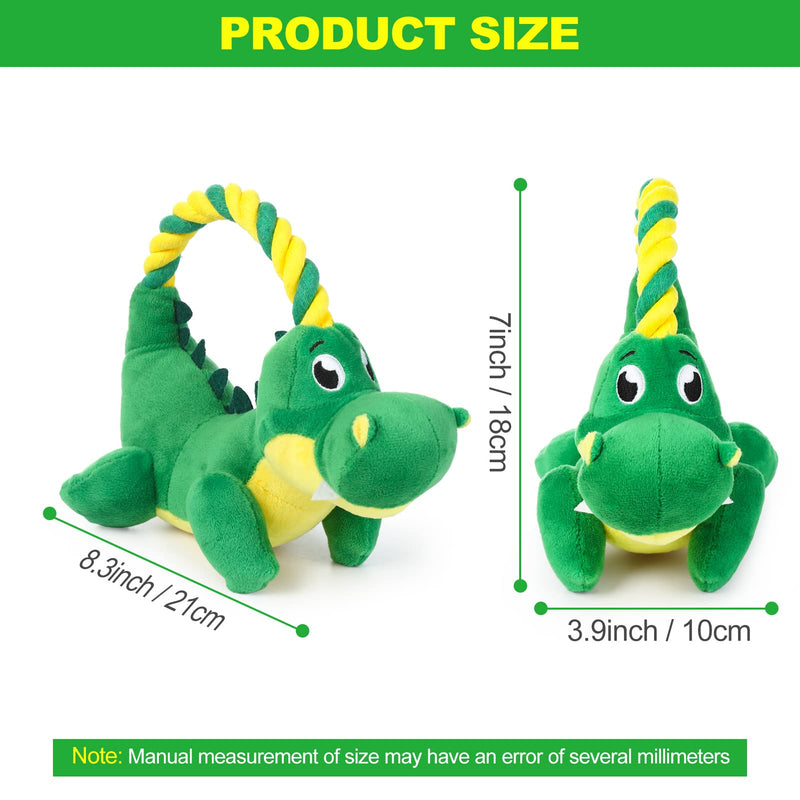 Squeaky Dog Toy, Plush Dog Toy, Chew Toy with Rope Loop, Tug of War Dog Toy, Stuffed Interactive Dog Toy for Medium and Large Dogs, Dinosaur Dinosaur - PawsPlanet Australia