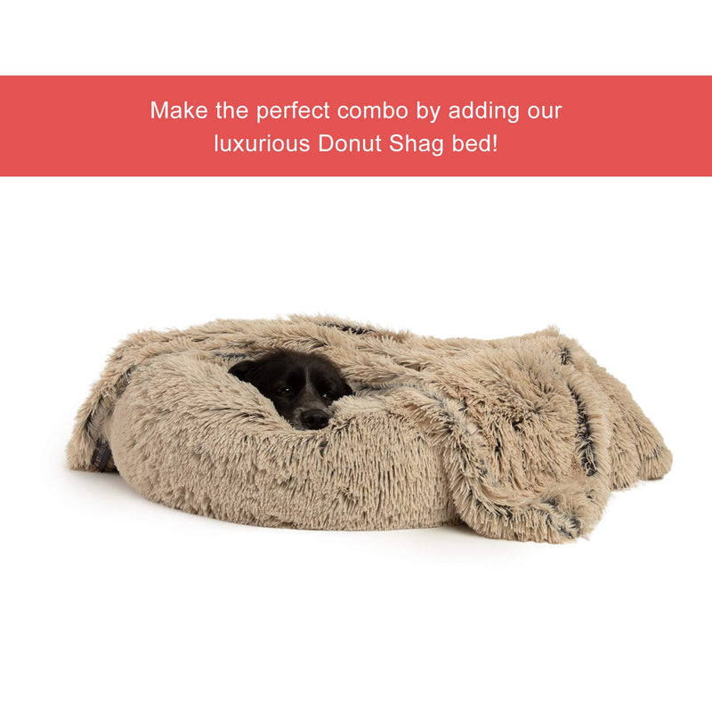 [Australia] - Best Friends by Sheri Luxury Shag Dog & Cat Throw Blanket 40x50, Taupe, Matching Donut Shag Cuddler Bed, Multi-Use, Mat, Sofa Cover, Warming 