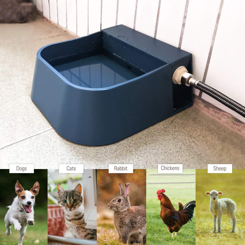 PETLESO Automatic Dog Waterer, Automatic Dog Water Bowl for Cats Dogs Birds Goats Outdoor Small Animals, Blue 2L - PawsPlanet Australia