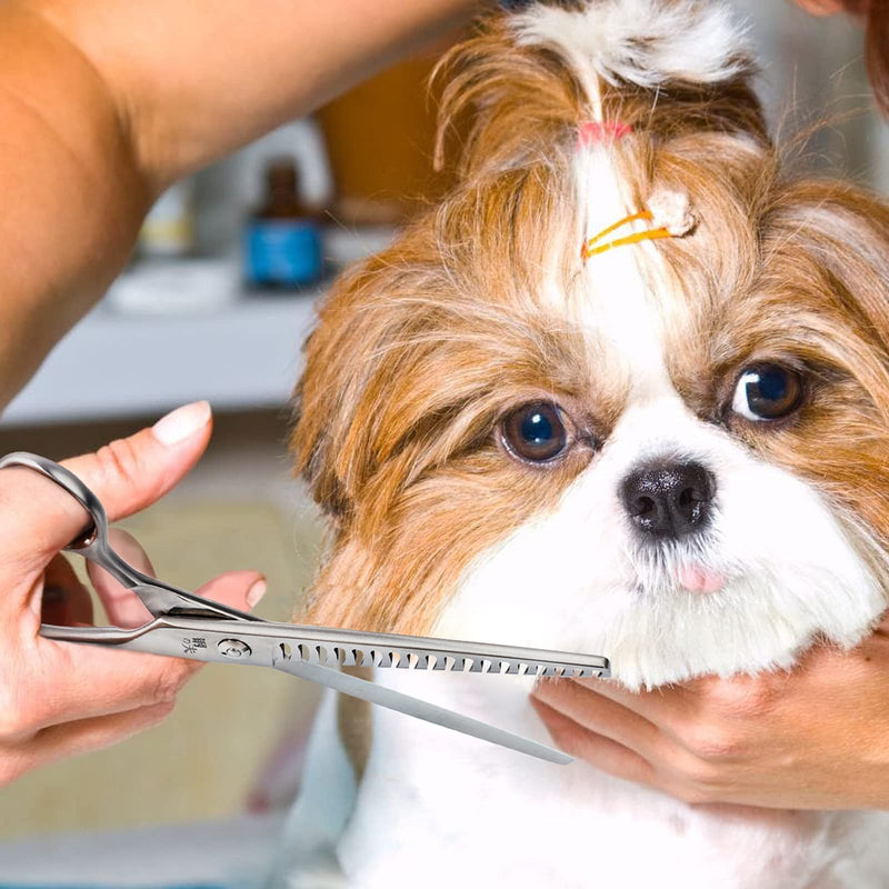 7.0" Pet Grooming Scissors Dog Curved Cutting Shears Made of Japanese 440C Stainless for Pet Groomer (C-Antler Shear) C-Antler Shear - PawsPlanet Australia