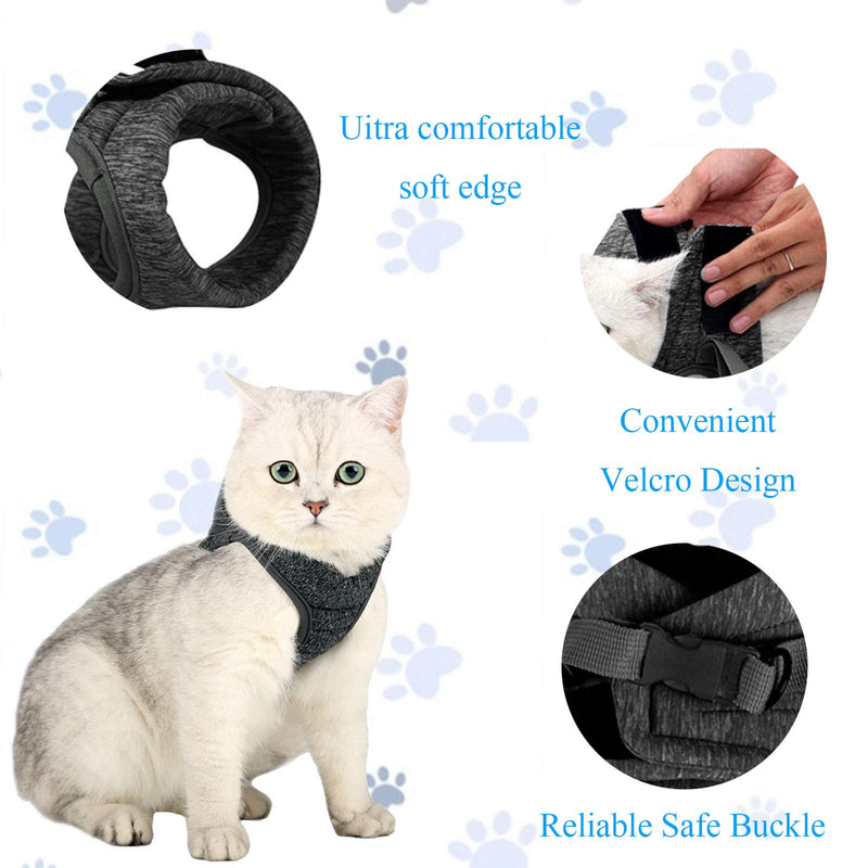 Cat Harness and Walking Jacket Leash Leash Set Pet Vest Harness Breathable Mesh Cat Leash For Pet Puppy Kitten Indoor Outdoor Walking (Black M) Black M - PawsPlanet Australia