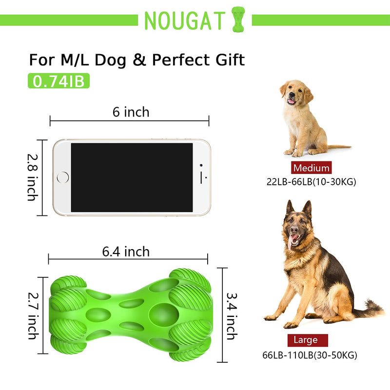 NOUGAT Tough Dog Toys, Squeaky Dog Toys for Medium Large Dogs, Natural Rubber, Beef Flavor Green - PawsPlanet Australia