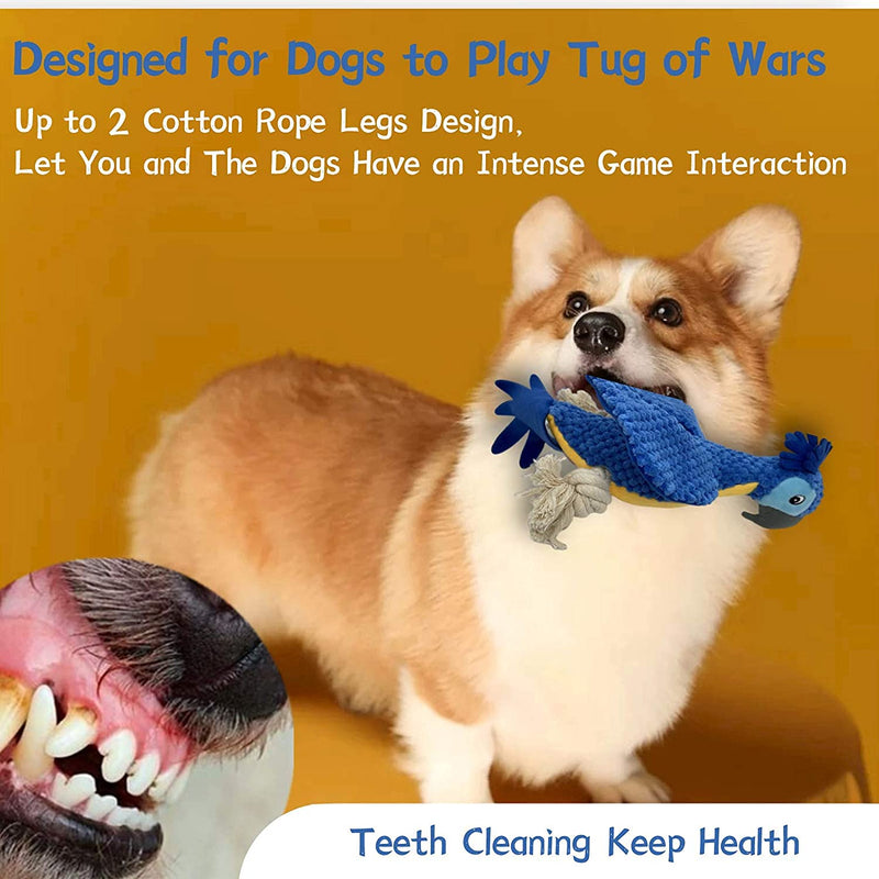 Dog Toys 2Pack, Stuffed Dog Plush Toys, Squeaky Dog Toys - Chewing Teeth Health Toys, Durable Tug of War Interactive Dog Chew Toys for Puppy Medium Large Breed Dogs - PawsPlanet Australia