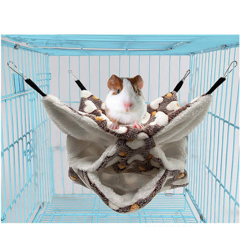 3 Tier Guinea Small Pig Hamster Hanging Hammock and Warm Bed,Animals Pet Cage Hammock Accessories Bedding for Chinchilla Parrot Hamster Rat Playing Sleeping (Coffee) Coffee - PawsPlanet Australia