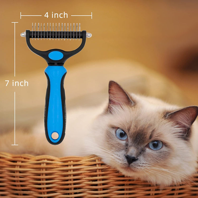 Dog brush undercoat, cat brush for long hair, undercoat rake, 2-sided grooming tool, undercoat for pets, undercoat comb removes undercoat and tangles, undercoat brush for dogs and cats - PawsPlanet Australia