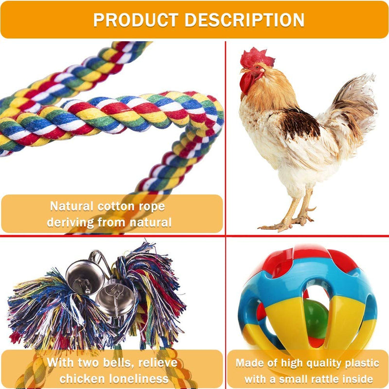 [Australia] - AprFairy Chicken Veggies Skewer Fruit Holder, Chicken Swing Climbing Ropes & Bell Ball Toys, Hanging Pet Feeder Toys Chicken Coop Supplies Suitable for Hens, Chicken 