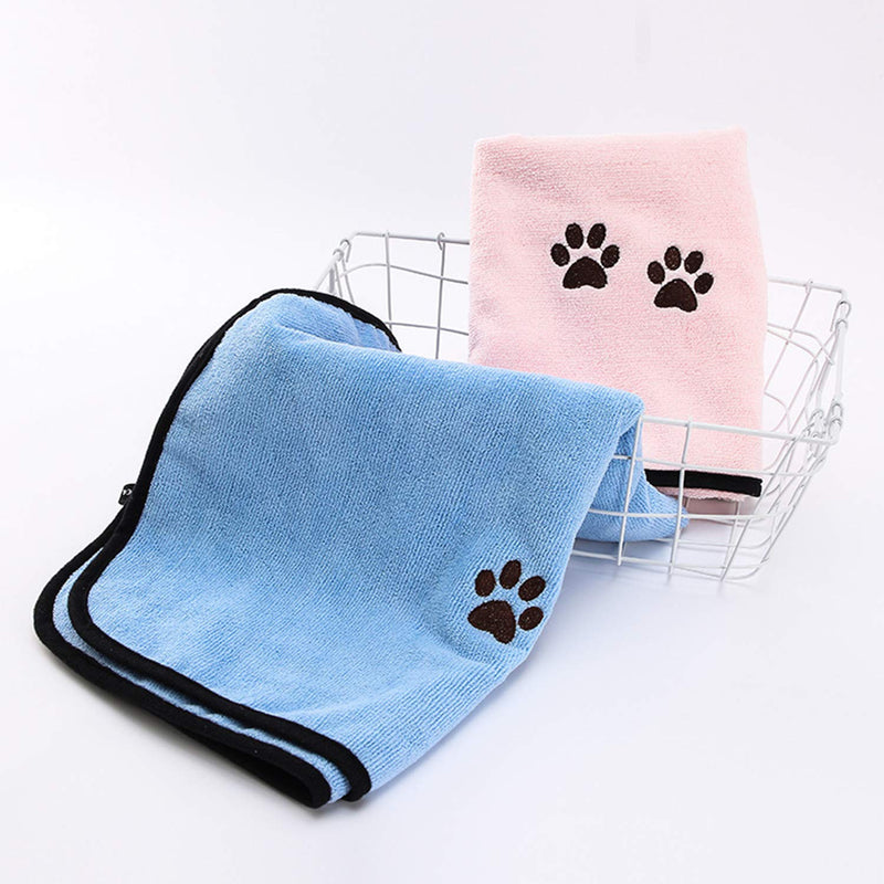 TAIYUNWEI Towels for Pets, 2PCS Quick Drying Pet Bath Towels, Microfiber Pet Towels|Absorbent Towels for Dogs|Quick Drying Towel for dog and Cat, Great for Small/Medium Animals - PawsPlanet Australia