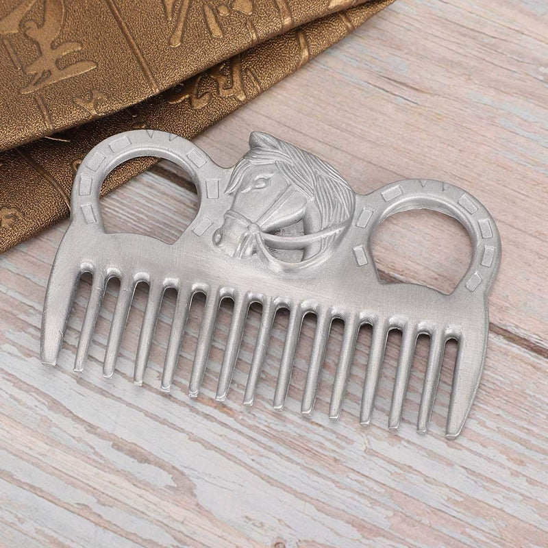 Pssopp Metal Horse Comb Portable Horse Mane and Tail Comb Horse Grooming Comb Livestock Comb for Cleaning Hair Removing Loose Undercoat Knots - PawsPlanet Australia
