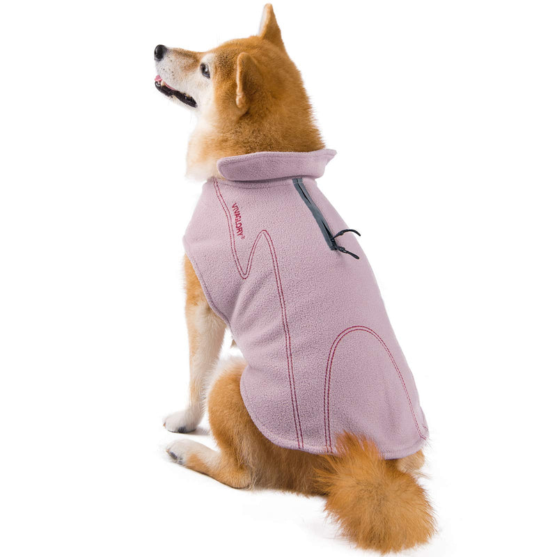 VIVAGLORY Dog Coat Fleece Jacket Vest for Small Medium Large Dogs Puppy Windproof Warm Clothes for Cold Weather, Pink, M M(Chest:56-68m) - PawsPlanet Australia