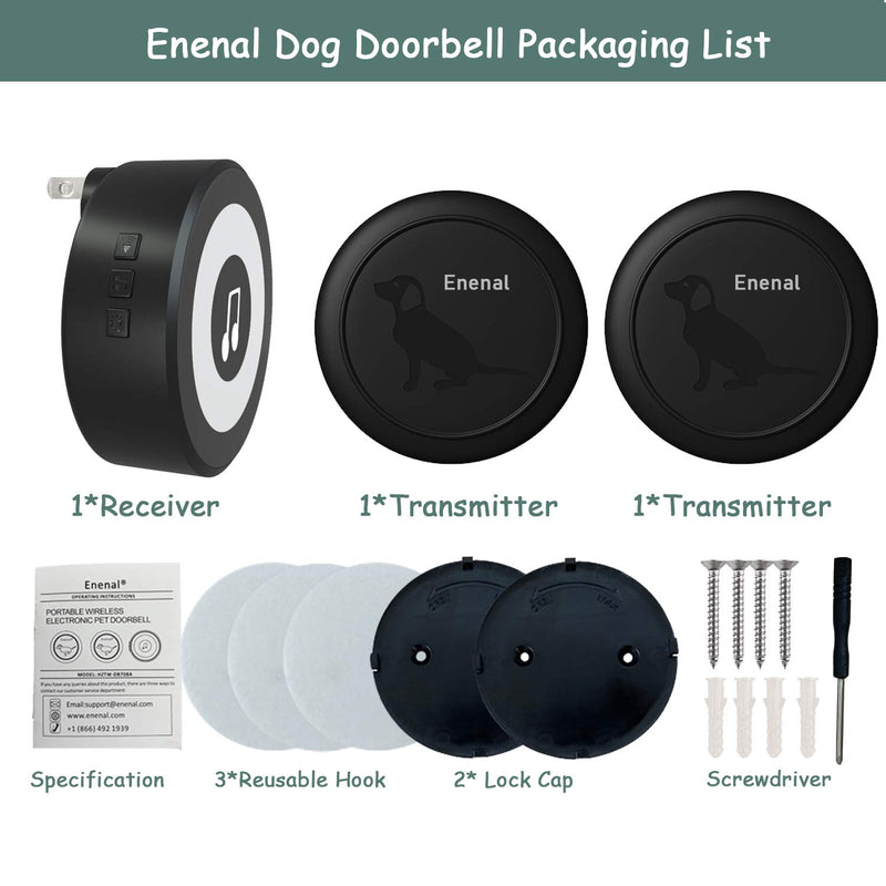 Enenal Wireless Dog Doorbell, 4 Modes Doggie Doorbell for Potty Training, IP65 Waterproof Touch Button Dog Bells 20 Melodies - PawsPlanet Australia