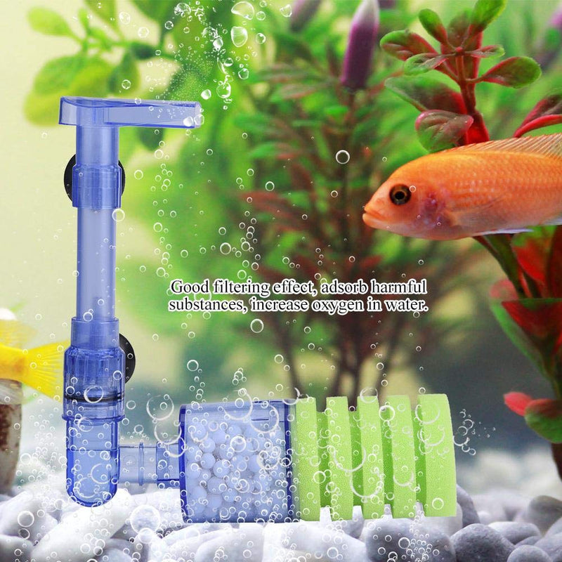 [Australia] - Yutiny Aquarium Filter Biochemical Sponge Filter Fish Tank Oxygen Pump Filter Sponge Aquarium Water Filter Media XY-2880 