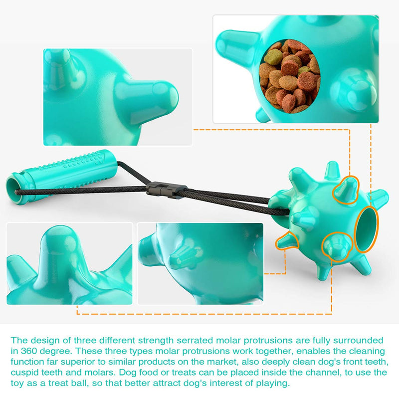 WR WPAIER Dog Molar Bite Toys, 4 in 1 Dog Chew Toys Dog Rope Toys Pull Interactive Rubber Ball Toys with Suction Cup for Pulling Chewing Teeth Cleaning - PawsPlanet Australia