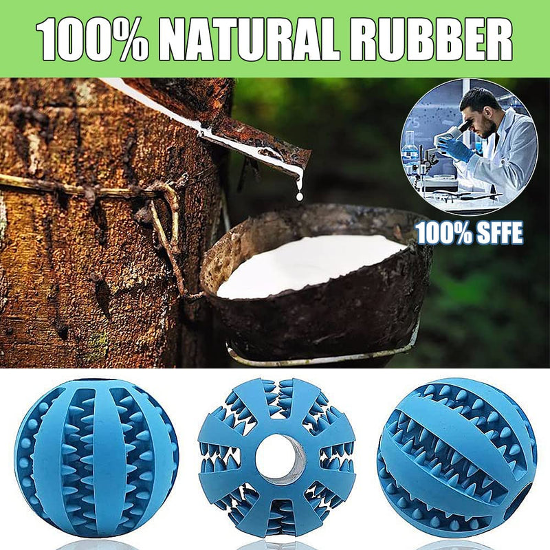 Speedy Panther 2Pcs Dog Treat Dispenser Ball Toy Interactive Dog Toys for Boredom Teeth Cleaning Chew Toy Rubber Ball for Puppy Small Dogs (S) 5cm Blue&Red - PawsPlanet Australia