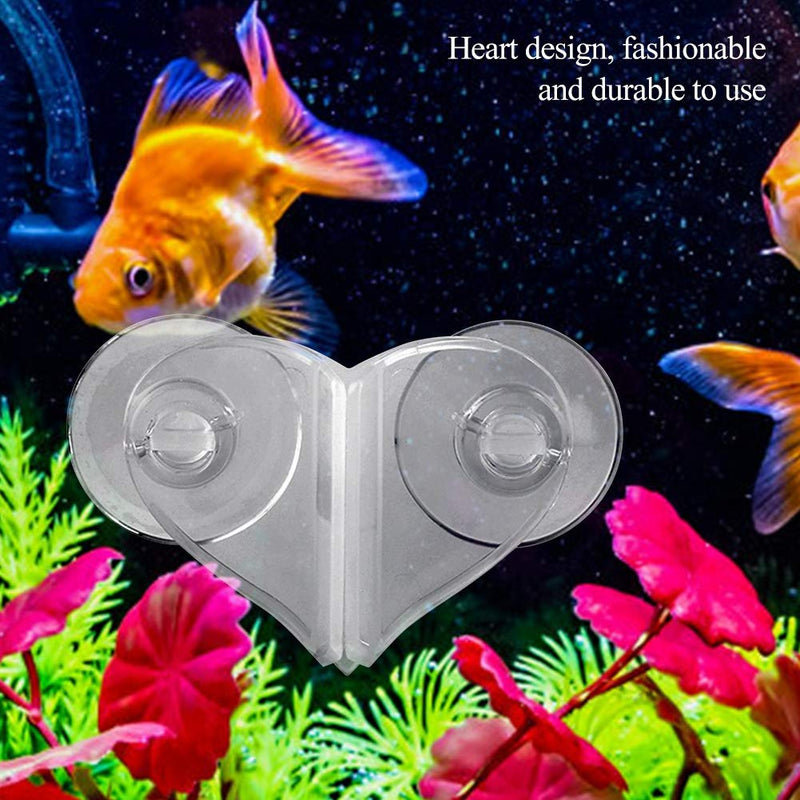 [Australia] - Zyyini Aquarium Divider Clip, 2pcs Transparent Heart Shape Fish Tank Breeding Divider Clamp with Suction Cup, for Dividing The Tank into Several Compartments 