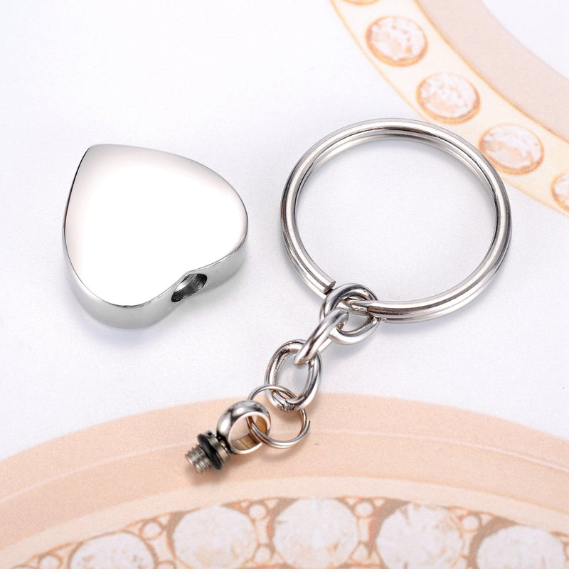 HooAMI "A piece of my heart is in heaven" Heart Cremation Urn Keychain Keepsake with Velvet Pouch & Fill Kit A piece of my heart is in heaven - PawsPlanet Australia