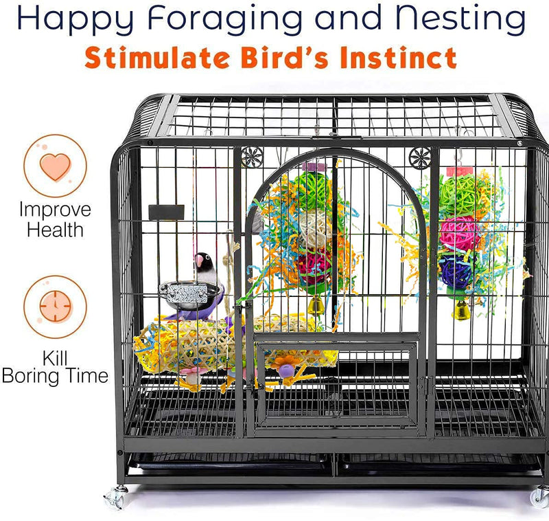 DTnewsun Bird Chewing Toys Foraging Shredder Toy Parrot Cage Shredder Toy Bird Loofah Toys Foraging Hanging Toy for Cockatiel Conure African Grey Parrot (Bird toy) (Bird toy) Bird toy - PawsPlanet Australia