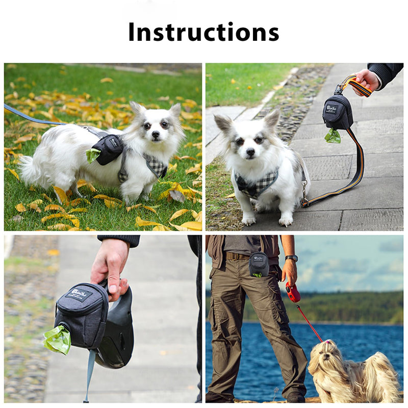 MEMOFYND 2-Piece Treat Bags for Dogs, Treat Bags for Dog Training with Integrated Poop Bag, Bags for Walking (Black, Grey) - PawsPlanet Australia