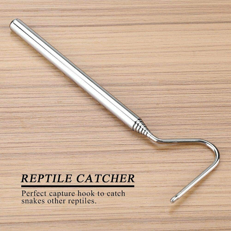 [Australia] - Ponacat Snake Grabber,Stainless Steel Retractable Snake Hook,Reptile Catcher,Telescoping Pocket Reptile Hook,Safety Tool for Catching Seperate Small Pet Snake 
