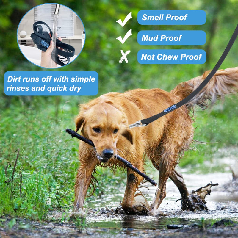 Vivifying Strong Dog Lead, 6FT Waterproof Dog Recall Leash, 360° Rotating Buckle dog Line with Padded Handle for Large, Medium and Small Pet Dog(6FT, Black) 1.8M - PawsPlanet Australia