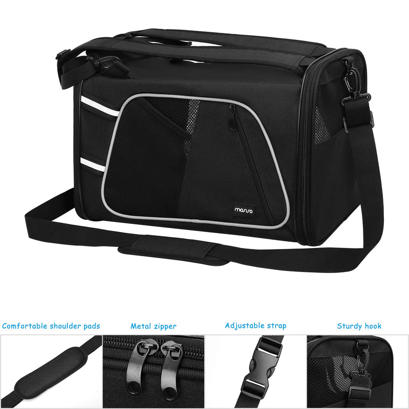 MOSISO Dog Carriers Cat Pet Carrier, Airline Approved Soft Sided Pets Carry Bag for Small Medium Cats/Dogs 15LB-25LB Puppies Carriers Bags Durable Breathable Puppy Travel Shoulder Carrier, Black - PawsPlanet Australia