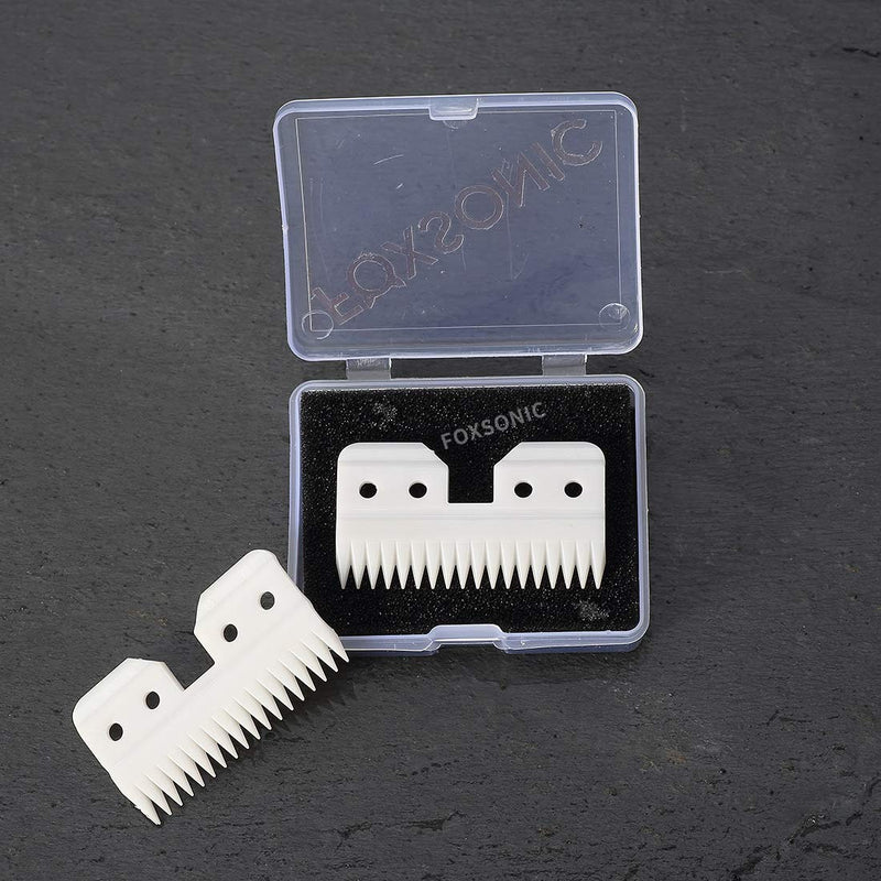FOXSONIC 2pcs Fast feed ceramic blades for Oster fast feed clipper Oster A5 Grooming Clippers Ceramic Clipper movable blade White - PawsPlanet Australia