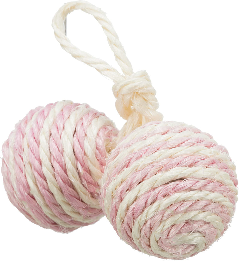 Trixie 2 balls on a rope, sisal - PawsPlanet Australia