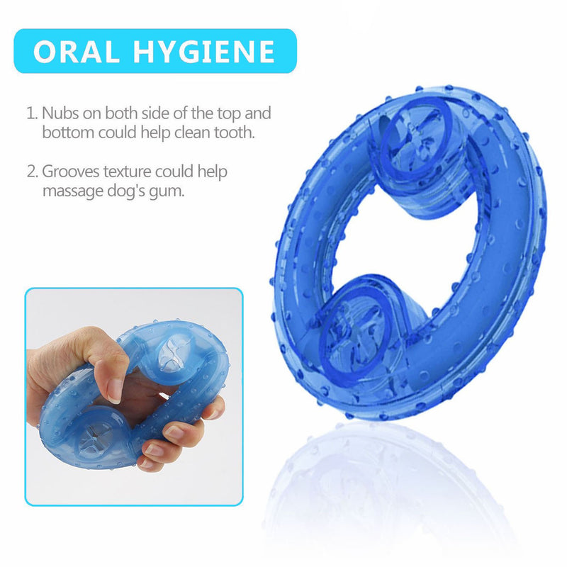 Cisixin Pet Dog Chew Toy Arctic Freeze Fetch Food Cooling Ring Teether For Puppy Cat Pet (Blue) - PawsPlanet Australia