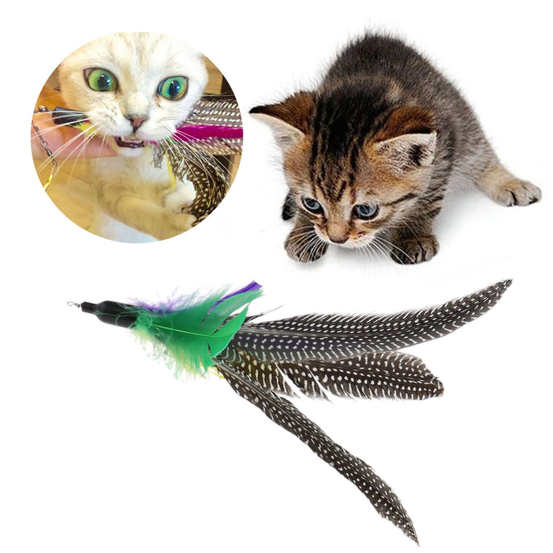 ENET 8pcs Cat Interactive toy Retractable Feather Wand Pet Kitten Toys Teaser Wand - PawsPlanet Australia