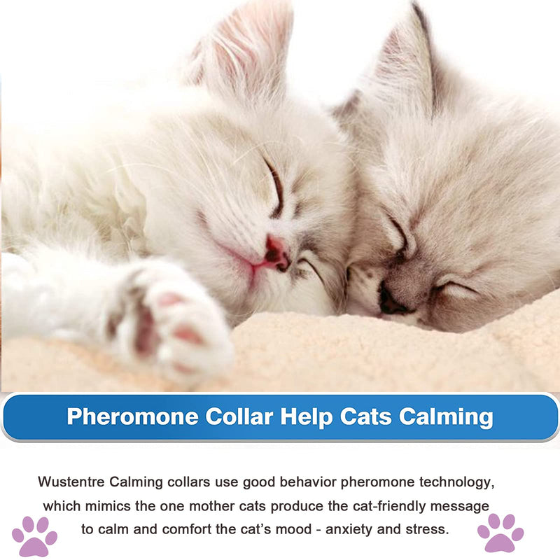 Upgraded 3 Pack Cat Calming Collars, Calming Collar for Cats, Natural Cat Pheromones Calming Collar, Adjustable, Waterproof and Safe, Reduce Anxiety Kitten Collar for Cats - No Lavender Scent - PawsPlanet Australia