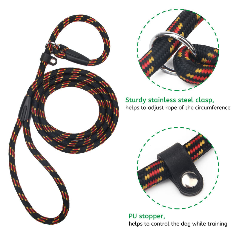 Coolrunner 2PCS Durable Dog Slip Rope Leash, 5 FT Dog Training Leash, Strong Slip Lead, Standard Adjustable Pet Slipknot Nylon Leash for Small Medium Dogs(10-80 lb) Blue+Black - PawsPlanet Australia