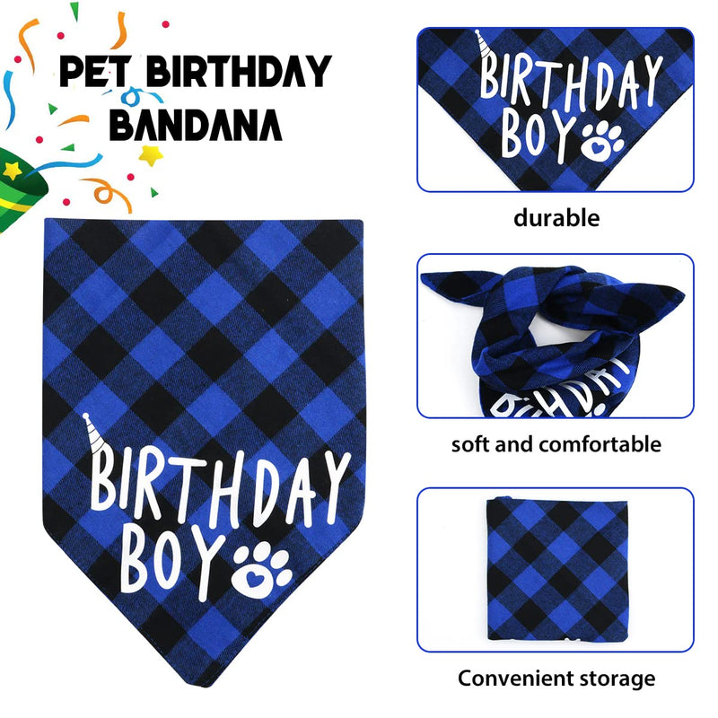 YiThao Dog Birthday Hat, Dog Party Hat with Bow Tie Collar and Gold Number, Dog Birthday Bandana Hat Bow Tie Set, Reusable Dog Cats Birthday Cap for Pet Puppy Cat Birthday Party Decorations (Blue) - PawsPlanet Australia